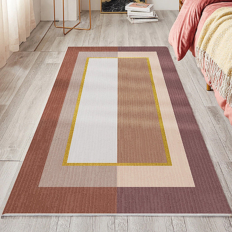 Stylish Modernist Rug Multicolor Striped Pat term Rug Washable Pet Friendly Non-Slip Carpet for Bedroom Brown Clearhalo 'Area Rug' 'Modern' 'Rugs' Rug' 1716506