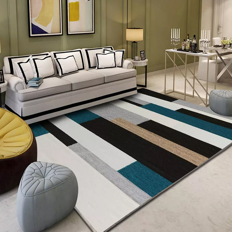 Casual Colorblock Geometric Pattern Rug Multicolor Polyester Rug Washable Non-Slip Pet Friendly Carpet for Living Room Aqua Clearhalo 'Area Rug' 'Modern' 'Rugs' Rug' 1716532