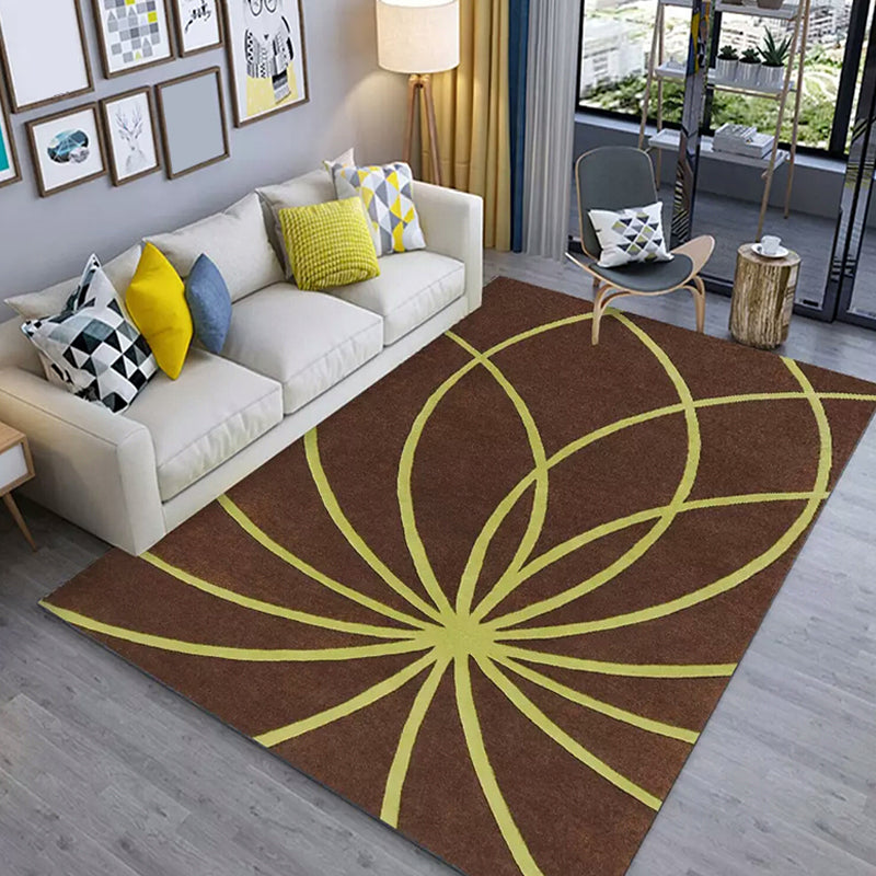 Casual Colorblock Geometric Pattern Rug Multicolor Polyester Rug Washable Non-Slip Pet Friendly Carpet for Living Room Dark Yellow Clearhalo 'Area Rug' 'Modern' 'Rugs' Rug' 1716533