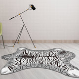 Unique Kids Irregular Rug in Yellow and Grey Animal Zebra Pattern Rug Polyester Washable Carpet for Child's Room Clearhalo 'Area Rug' 'Rug' 1716543