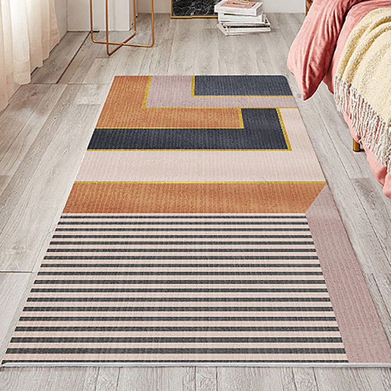 Multicolor Striped Pattern Rug Polyester Novelty Rug Pet Friendly Washable Area Rug for Living Room Dark Yellow Clearhalo 'Area Rug' 'Modern' 'Rugs' Rug' 1716560