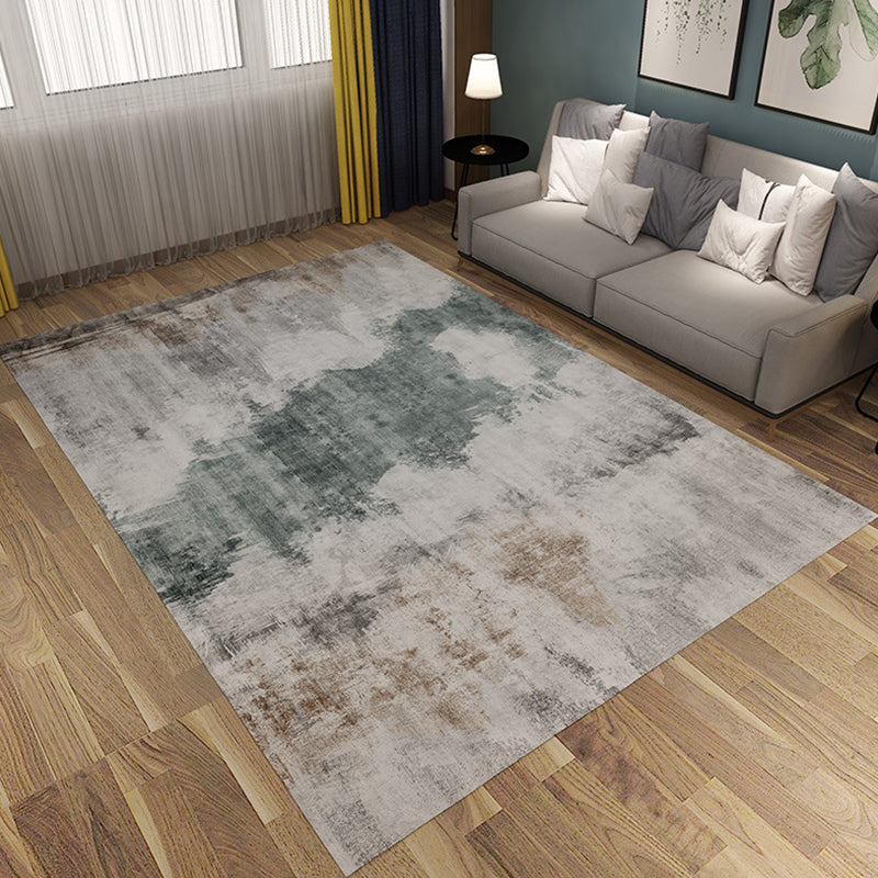 Grey Industrial Rug Flannel Abstract Rug Pet Friendly Washable Anti-Slip Backing Carpet for Living Room Grey Clearhalo 'Area Rug' 'Modern' 'Rugs' Rug' 1716621