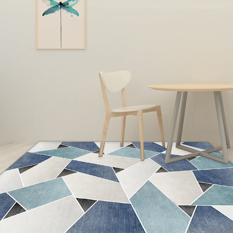 Unique Geometric Pattern Rug Blue and Green Modern Rug Polyester Washable Pet Friendly Anti-Slip Carpet for Living Room Clearhalo 'Area Rug' 'Modern' 'Rugs' Rug' 1716624