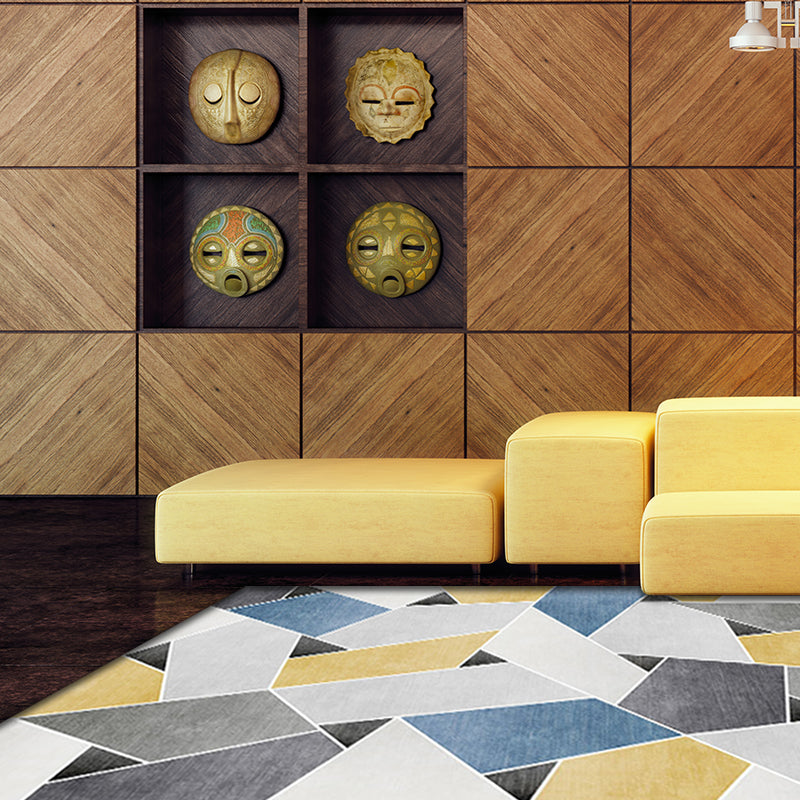 Unique Geometric Pattern Rug Blue and Green Modern Rug Polyester Washable Pet Friendly Anti-Slip Carpet for Living Room Yellow Clearhalo 'Area Rug' 'Modern' 'Rugs' Rug' 1716631