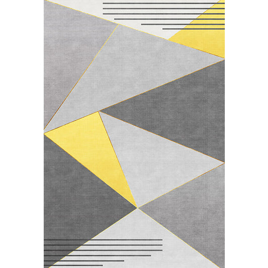 Novelty Geometric Pattern Rug Yellow and Grey Modern Rug Polyester Washable Pet Friendly Anti-Slip Carpet for Living Room Clearhalo 'Area Rug' 'Modern' 'Rugs' Rug' 1716677