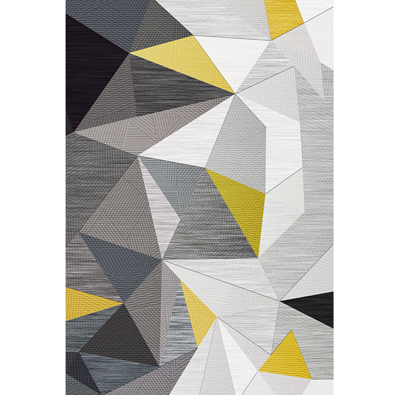 Nordic Geometric Pattern Rug with Stripe Black and Grey Casual Rug Polyester Pet Friendly Washable Area Rug for Living Room Clearhalo 'Area Rug' 'Modern' 'Rugs' Rug' 1716713