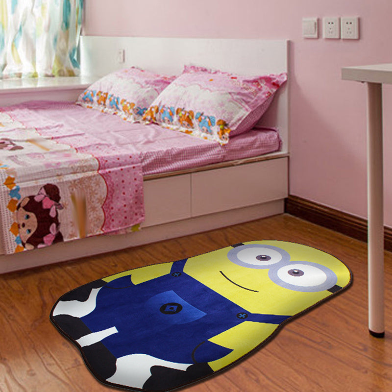 Stylish Cartoon Character Pattern Rug Multicolor Kids Rug Polyester Washable Pet Friendly Anti-Slip Carpet for Children's Room Blue Clearhalo 'Area Rug' 'Rug' 1716804