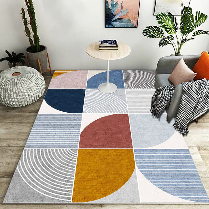 Unique Abstract Rug Contemporary Rug Polyester Washable Non-Slip Pet  Friendly Area Carpet for Living Room - Clearhalo