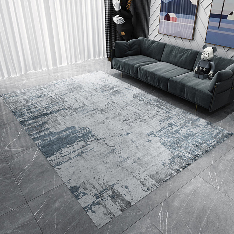 Industrial Abstract Rug Grey and Blue Flannel Rug Washable Pet Friendly Non-Slip Area Rug for Living Room Light Gray Clearhalo 'Area Rug' 'Modern' 'Rugs' Rug' 1716841