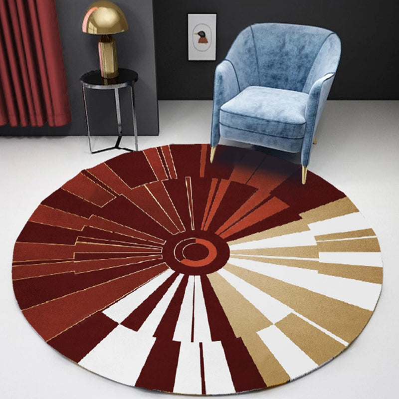 Living Room Contemporary Modern Rugs, Geometric Circular Rugs for