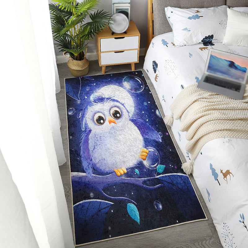 Kids Dog Pattern Rug Green and Blue Polyester Rug Washable Pet Friendly Non-Slip Area Rug for Child's Bedroom Purplish Blue Clearhalo 'Area Rug' 'Rug' 1716981