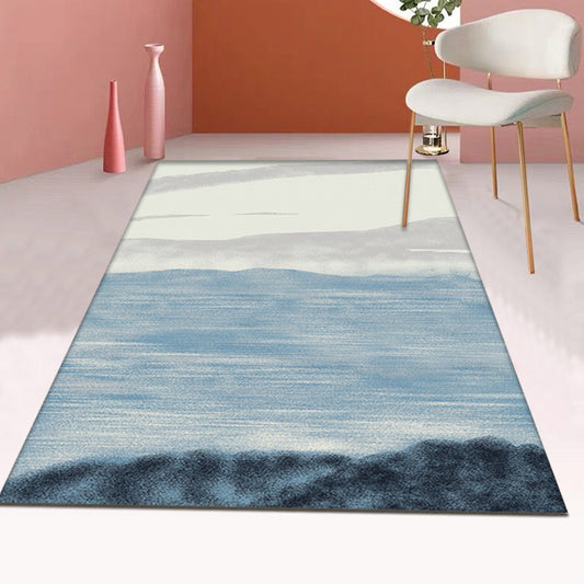 Grey and Blue Modernist Rug Polyester Abstract Rug Pet Friendly Washable Anti-Slip Backing Carpet for Living Room Clearhalo 'Area Rug' 'Modern' 'Rugs' Rug' 1717109