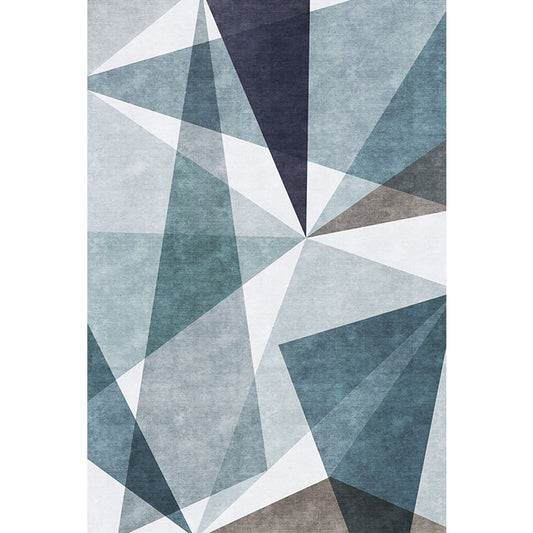 Casual Geometric Pattern Rug Blue Polyester Rug Washable Pet Friendly Non-Slip Area Rug for Living Room Clearhalo 'Area Rug' 'Modern' 'Rugs' Rug' 1717156