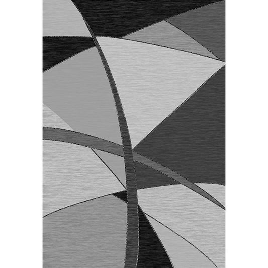 Novelty Geometric Pattern Rug Grey and Black Polyester Rug Washable Pet Friendly Non-Slip Area Rug for Living Room Clearhalo 'Area Rug' 'Modern' 'Rugs' Rug' 1717179