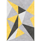 Nordic Geometric Pattern Rug with Stripe Yellow and Grey Modern Rug Polyester Washable Pet Friendly Anti-Slip Carpet for Living Room Clearhalo 'Area Rug' 'Modern' 'Rugs' Rug' 1717187