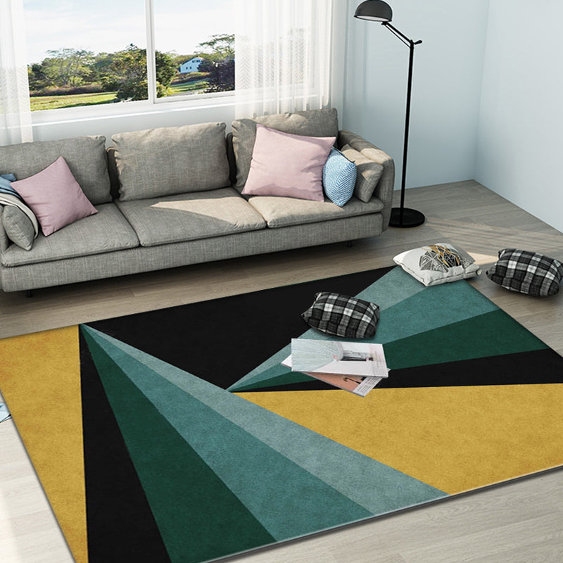 Multicolor Bedroom Rug Polyester Modernism Colorblock Geometric Pattern Rug Washable Pet Friendly Carpet Green Clearhalo 'Area Rug' 'Modern' 'Rugs' Rug' 1717216