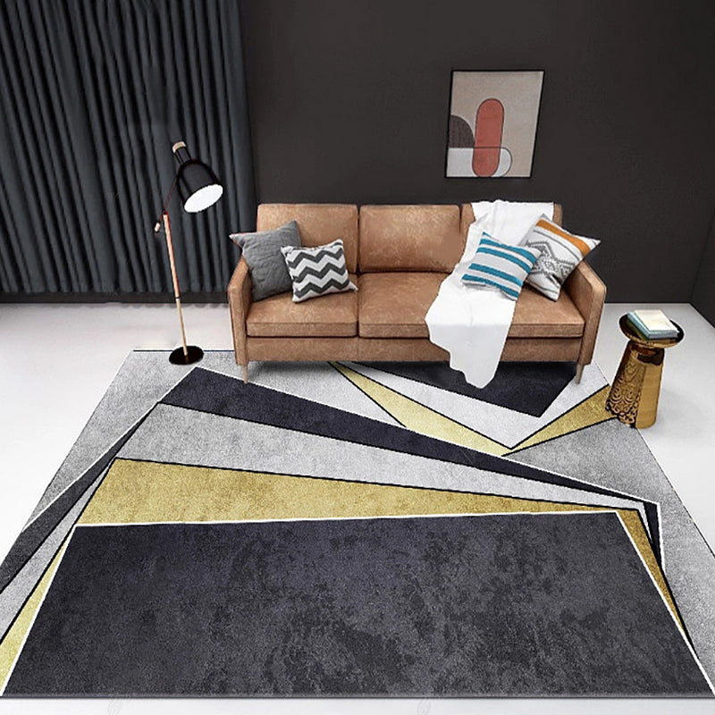 Multicolor Bedroom Rug Polyester Modernism Colorblock Geometric Pattern Rug Washable Pet Friendly Carpet Grey Clearhalo 'Area Rug' 'Modern' 'Rugs' Rug' 1717230