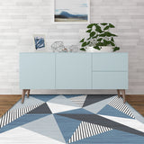 Blue and Grey Modernist Rug Polyester Geometric and Striped Pattern Rug Pet Friendly Washable Anti-Slip Backing Carpet for Living Room Clearhalo 'Area Rug' 'Modern' 'Rugs' Rug' 1717234