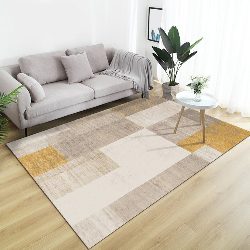 Fancy Abstract Rug Brown Contemporary Rug Polyester Pet Friendly Washable Area Rug for Living Room Brown Clearhalo 'Area Rug' 'Modern' 'Rugs' Rug' 1717261