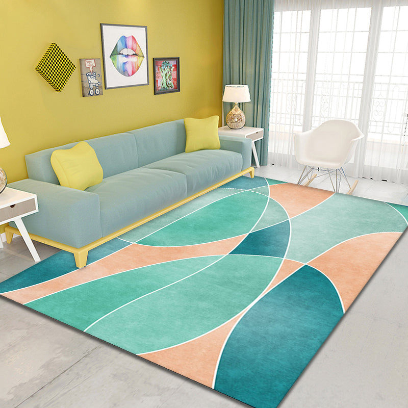 Minimalist Colorblock Rug Green Polyester Rug Washable Pet Friendly Non-Slip Area Rug for Living Room Green Clearhalo 'Area Rug' 'Modern' 'Rugs' Rug' 1717312