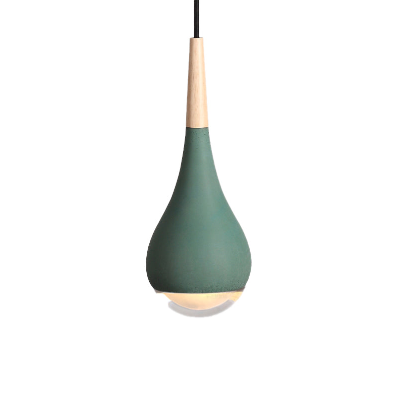 Pear Pendant Lighting Nordic Cement 1 Light Grey/Red/Green Hanging Ceiling Light Clearhalo 'Ceiling Lights' 'Modern Pendants' 'Modern' 'Pendant Lights' 'Pendants' Lighting' 171733