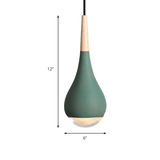 Pear Pendant Lighting Nordic Cement 1 Light Grey/Red/Green Hanging Ceiling Light Clearhalo 'Ceiling Lights' 'Modern Pendants' 'Modern' 'Pendant Lights' 'Pendants' Lighting' 171734