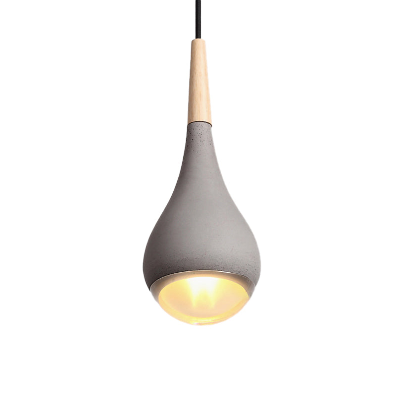 Pear Pendant Lighting Nordic Cement 1 Light Grey/Red/Green Hanging Ceiling Light Clearhalo 'Ceiling Lights' 'Modern Pendants' 'Modern' 'Pendant Lights' 'Pendants' Lighting' 171737