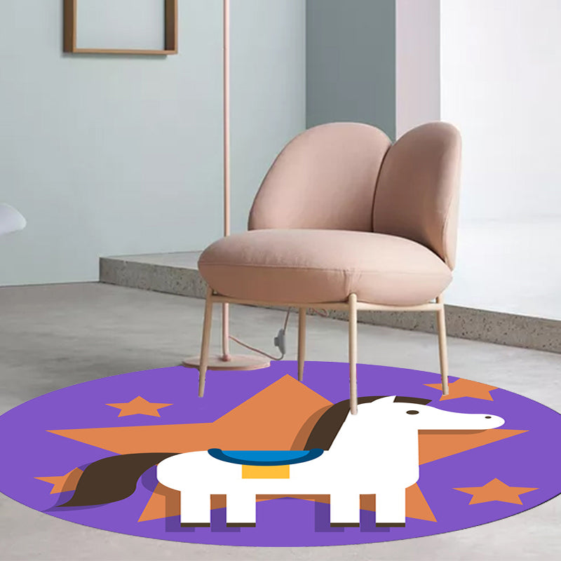 Multicolor Kids Rug Polyester Cartoon Animal Pattern Rug Pet Friendly Washable Anti-Slip Backing Carpet for Decoration Clearhalo 'Area Rug' 'Rug' 1717417