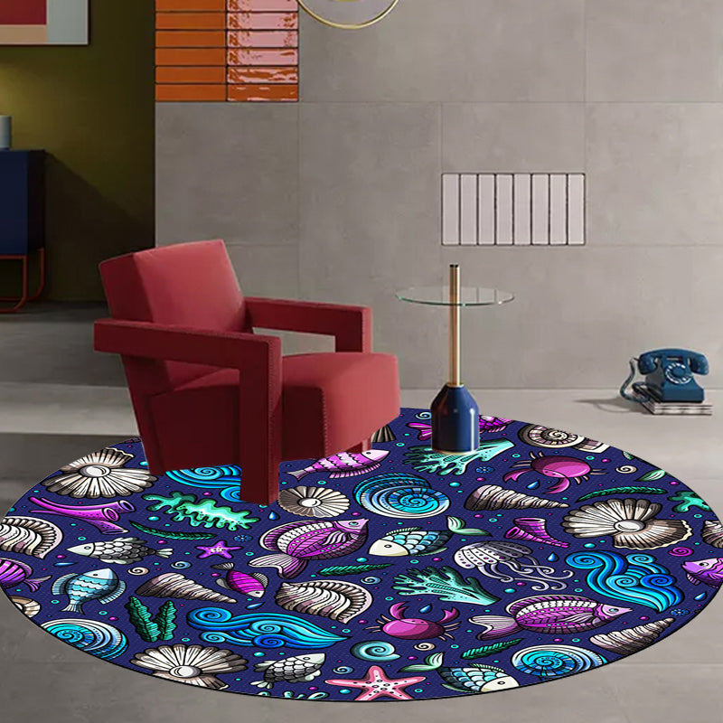 Multicolor Kids Rug Polyester Cartoon Animal Pattern Rug Pet Friendly Washable Anti-Slip Backing Carpet for Decoration Clearhalo 'Area Rug' 'Rug' 1717426