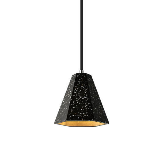 1 Light Pendant Lighting with Geometric Cement Shade Simplicity Black/White/Yellow Hanging Light Clearhalo 'Ceiling Lights' 'Modern Pendants' 'Modern' 'Pendant Lights' 'Pendants' Lighting' 171848