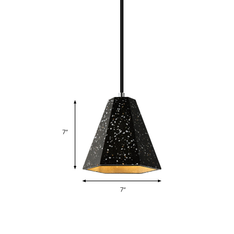 1 Light Pendant Lighting with Geometric Cement Shade Simplicity Black/White/Yellow Hanging Light Clearhalo 'Ceiling Lights' 'Modern Pendants' 'Modern' 'Pendant Lights' 'Pendants' Lighting' 171849