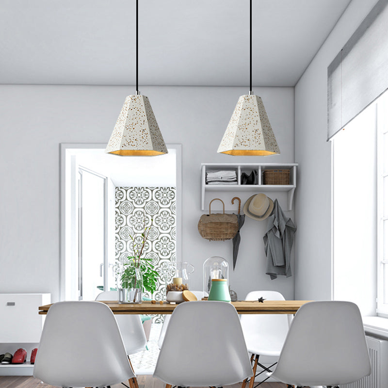 1 Light Pendant Lighting with Geometric Cement Shade Simplicity Black/White/Yellow Hanging Light Clearhalo 'Ceiling Lights' 'Modern Pendants' 'Modern' 'Pendant Lights' 'Pendants' Lighting' 171850