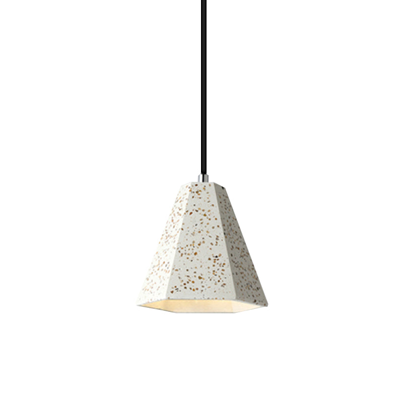 1 Light Pendant Lighting with Geometric Cement Shade Simplicity Black/White/Yellow Hanging Light Clearhalo 'Ceiling Lights' 'Modern Pendants' 'Modern' 'Pendant Lights' 'Pendants' Lighting' 171852