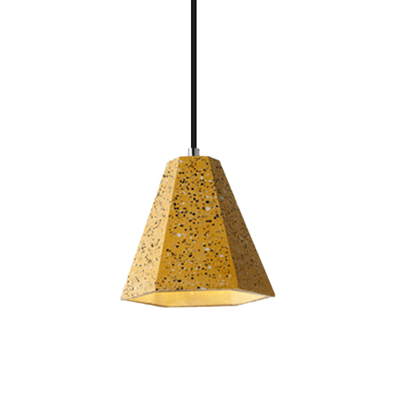 1 Light Pendant Lighting with Geometric Cement Shade Simplicity Black/White/Yellow Hanging Light Clearhalo 'Ceiling Lights' 'Modern Pendants' 'Modern' 'Pendant Lights' 'Pendants' Lighting' 171858