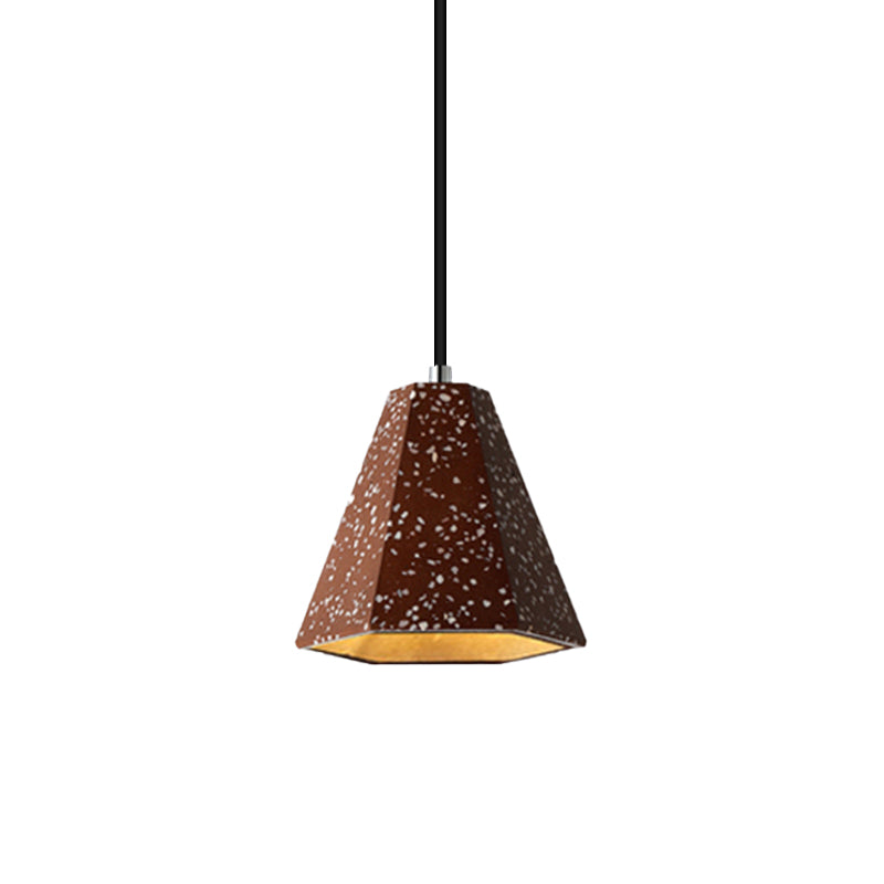 1 Light Pendant Lighting with Geometric Cement Shade Simplicity Black/White/Yellow Hanging Light Clearhalo 'Ceiling Lights' 'Modern Pendants' 'Modern' 'Pendant Lights' 'Pendants' Lighting' 171864