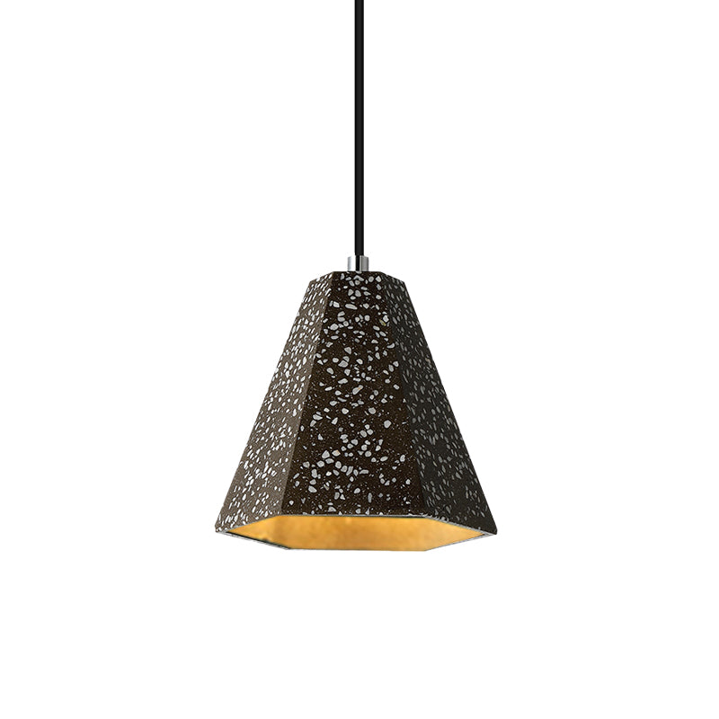 1 Light Pendant Lighting with Geometric Cement Shade Simplicity Black/White/Yellow Hanging Light Clearhalo 'Ceiling Lights' 'Modern Pendants' 'Modern' 'Pendant Lights' 'Pendants' Lighting' 171867