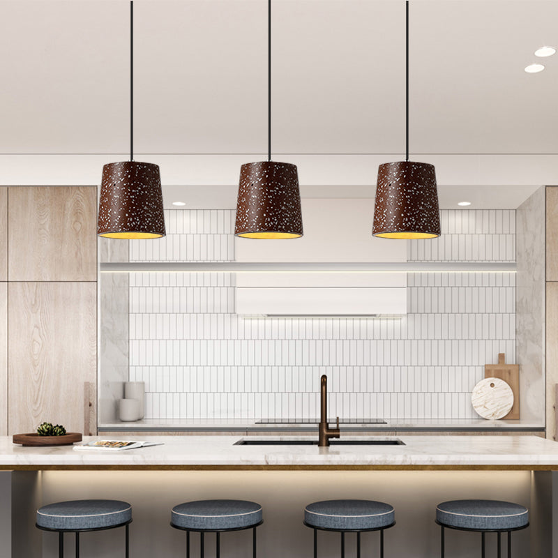 Cement Cone Pendant Lighting in Nordic Style 1 Light Black/White/Brown Hanging Light Clearhalo 'Ceiling Lights' 'Modern Pendants' 'Modern' 'Pendant Lights' 'Pendants' Lighting' 171919