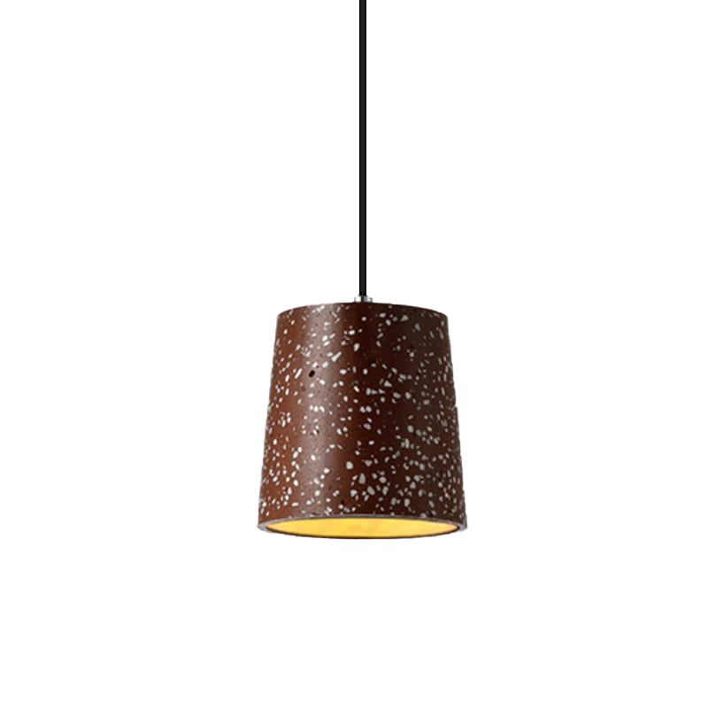 Cement Cone Pendant Lighting in Nordic Style 1 Light Black/White/Brown Hanging Light Clearhalo 'Ceiling Lights' 'Modern Pendants' 'Modern' 'Pendant Lights' 'Pendants' Lighting' 171921