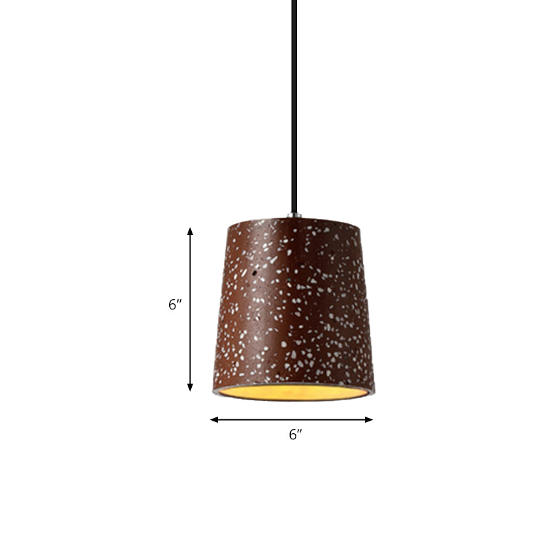 Cement Cone Pendant Lighting in Nordic Style 1 Light Black/White/Brown Hanging Light Clearhalo 'Ceiling Lights' 'Modern Pendants' 'Modern' 'Pendant Lights' 'Pendants' Lighting' 171922