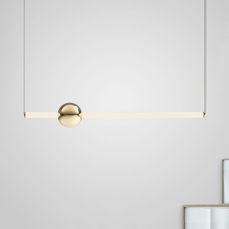 Tube White/Gold Glass Chandelier Lamp Modernist 1 Lights Gold/White Led Ceiling Pendant Light with Horizontal/Vertical Design Clearhalo 'Ceiling Lights' 'Chandeliers' 'Modern Chandeliers' 'Modern' Lighting' 1719567