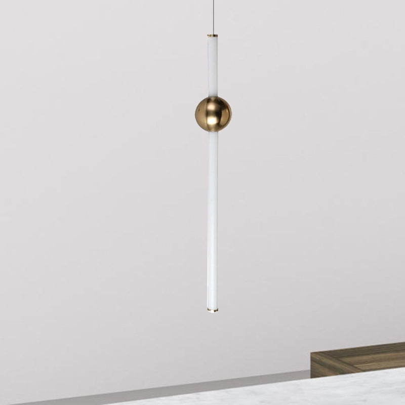 Tube White/Gold Glass Chandelier Lamp Modernist 1 Lights Gold/White Led Ceiling Pendant Light with Horizontal/Vertical Design Clearhalo 'Ceiling Lights' 'Chandeliers' 'Modern Chandeliers' 'Modern' Lighting' 1719570