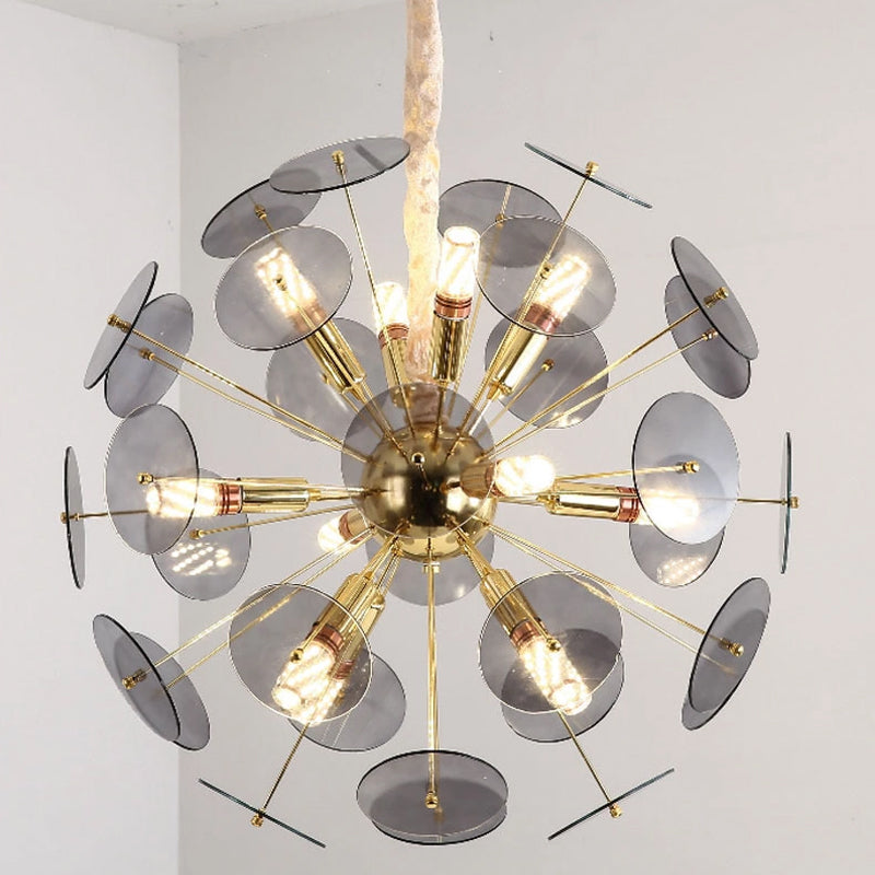 Globe Pendant Chandelier Nordic Metal LED Grey/White/Sky Blue Hanging Pendant Lamp with Adjustable Cord Clearhalo 'Ceiling Lights' 'Chandeliers' 'Glass shade' 'Glass' 'Modern Chandeliers' 'Modern' Lighting' 1719598