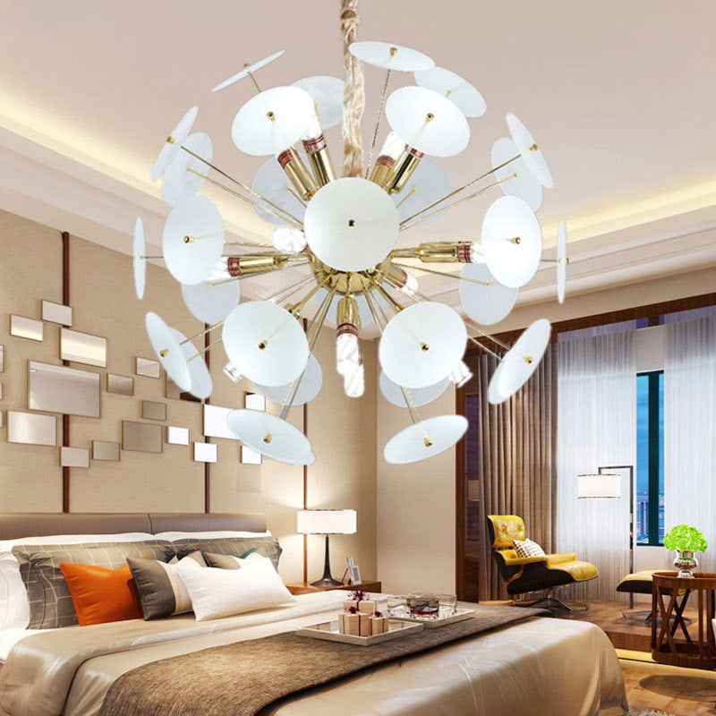 Globe Pendant Chandelier Nordic Metal LED Grey/White/Sky Blue Hanging Pendant Lamp with Adjustable Cord Clearhalo 'Ceiling Lights' 'Chandeliers' 'Glass shade' 'Glass' 'Modern Chandeliers' 'Modern' Lighting' 1719599