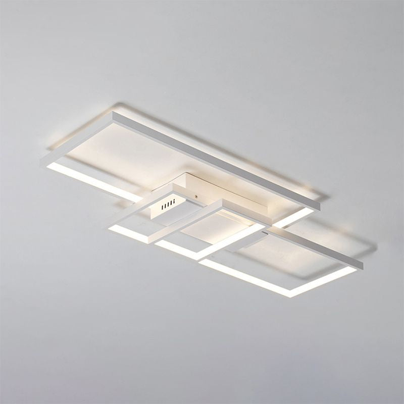 33.5"/41" Wide Traverse Flush Ceiling Light Contemporary Acrylic LED Black/White Flushmount Lighting in Warm/White/Natural Light Clearhalo 'Ceiling Lights' 'Close To Ceiling Lights' 'Close to ceiling' 'Flush mount' Lighting' 1719608