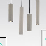 10"/19.5" Tube Pendant Lighting in Nordic Style Cement 1 Light Grey Hanging Ceiling Light in Warm/White Light Clearhalo 'Ceiling Lights' 'Modern Pendants' 'Modern' 'Pendant Lights' 'Pendants' Lighting' 1719717