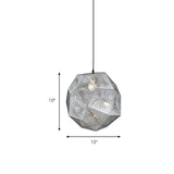 10"/12.5"/19"W Faceted Globe Pendant Lighting Contemporary Metal 1 Light Sliver/Gold/Rose Gold Hanging Ceiling Light Clearhalo 'Ceiling Lights' 'Modern Pendants' 'Modern' 'Pendant Lights' 'Pendants' Lighting' 172042