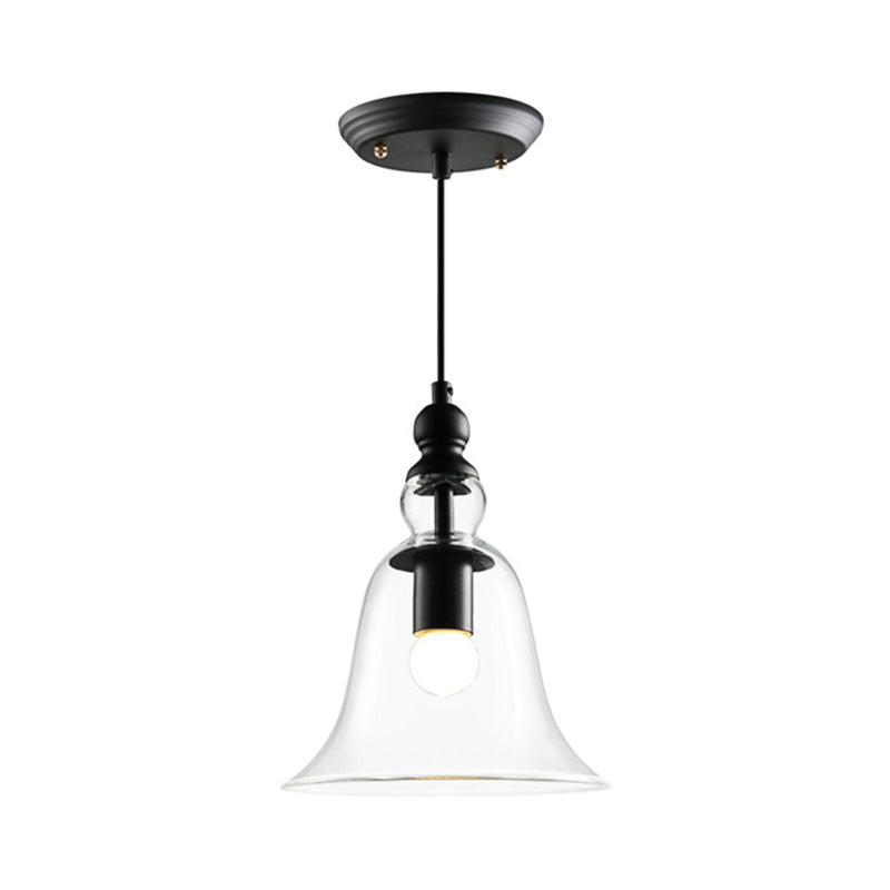 Bell Ceiling Pendant Light Contemporary Glass 1 Light Black Hanging Ceiling Light Clearhalo 'Ceiling Lights' 'Glass shade' 'Glass' 'Modern Pendants' 'Modern' 'Pendant Lights' 'Pendants' Lighting' 172093