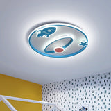 Spaceship Flush Mount Fixture Cartoon Acrylic LED Nursery Close to Ceiling Lamp in Blue Clearhalo 'Ceiling Lights' 'Close To Ceiling Lights' 'Close to ceiling' 'Flush mount' Lighting' 1722996