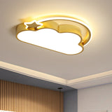 Cloud and Star Ceiling Mounted Fixture Simple Pink/Gold LED Flush Light for Children Bedroom Clearhalo 'Ceiling Lights' 'Close To Ceiling Lights' 'Close to ceiling' 'Flush mount' Lighting' 1723036