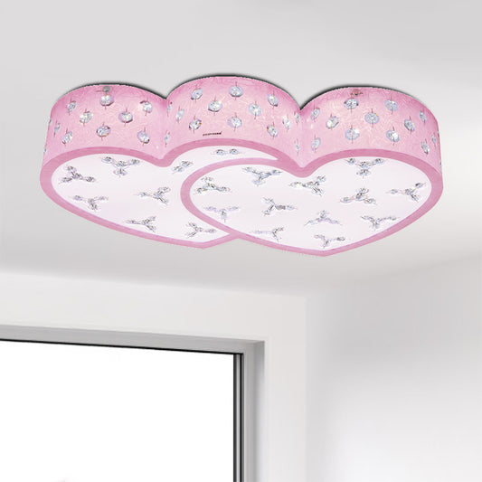 Modernism LED Flush Lamp Pink Loving Heart Ceiling Mounted Fixture with Acrylic Shade Pink Clearhalo 'Ceiling Lights' 'Close To Ceiling Lights' 'Close to ceiling' 'Flush mount' Lighting' 1723075